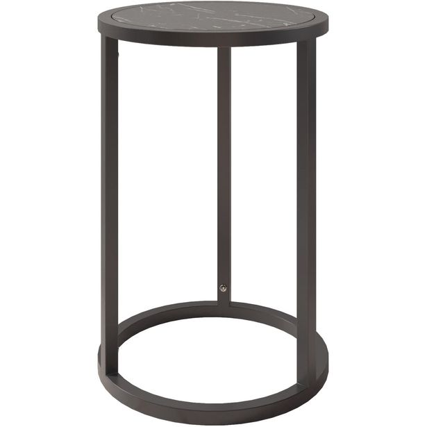 Apupöytä Linento Furniture Tambur, 35cm, musta