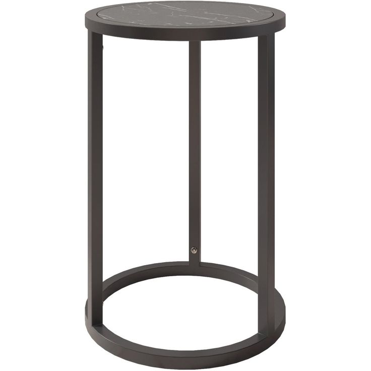 Apupöytä Linento Furniture Tambur, 35cm, musta