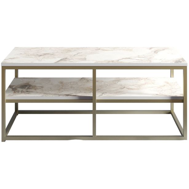 Sohvapöytä Linento Furniture Forteaus, kulta/valkoinen