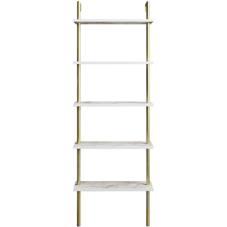 Kirjahylly Linento Furniture Paula, valkoinen/kulta