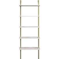 Kirjahylly Linento Furniture Piante, valkoinen/kulta