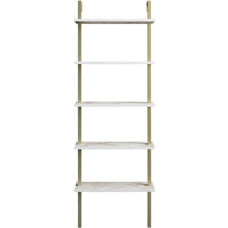 Kirjahylly Linento Furniture Piante, valkoinen/kulta