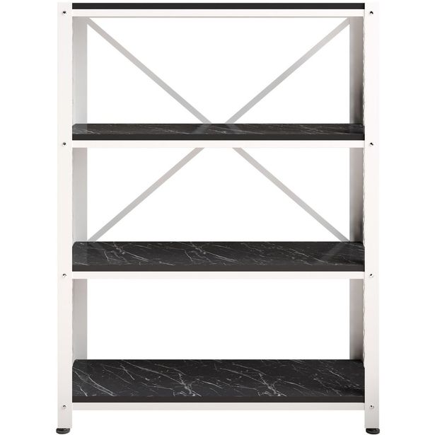 Kirjahylly Linento Furniture Shenna, valkoinen/musta