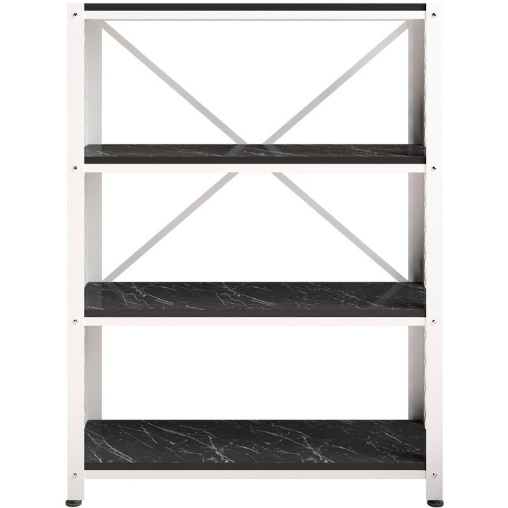 Kirjahylly Linento Furniture Shenna, valkoinen/musta