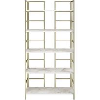 Kirjahylly Linento Furniture Tinleys, kulta/valkoinen