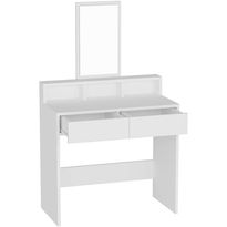 Meikkipöytä Linento Furniture Luna, 80x40cm, peilillä, valkoinen