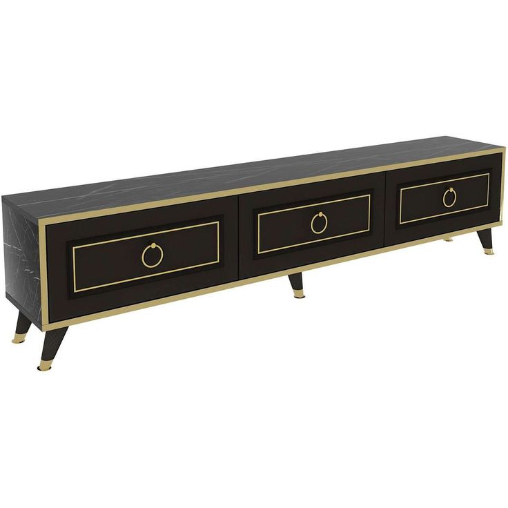 TV-taso Linento Furniture Sona, 180cm, musta
