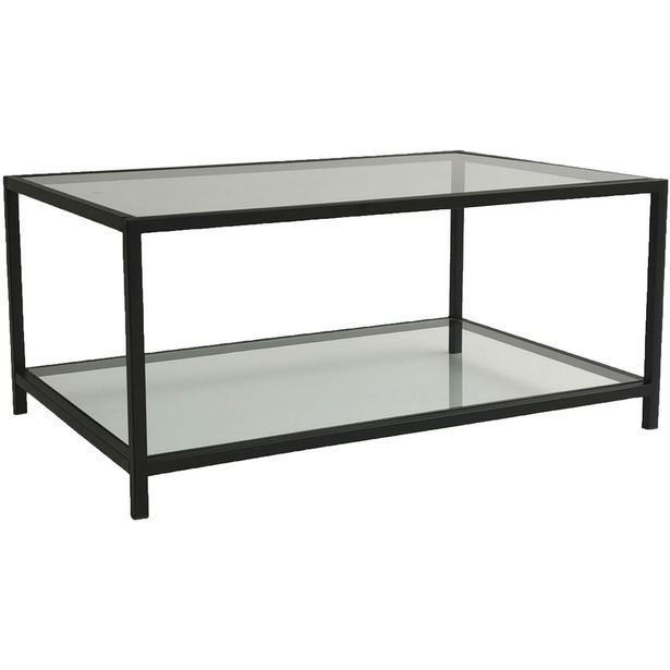 Sohvapöytä Linento Furniture Astro, kirkas lasi, musta