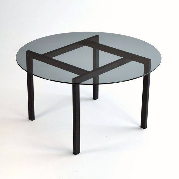 Sohvapöytä Linento Furniture Balance, 75cm, savulasi, musta