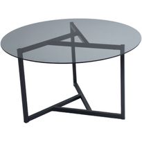 Sohvapöytä Linento Furniture Trio, 75cm, savulasi, musta