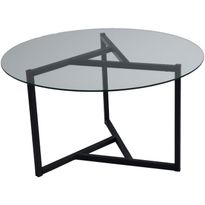 Sohvapöytä Linento Furniture Trio, 75cm, kirkas lasi, musta