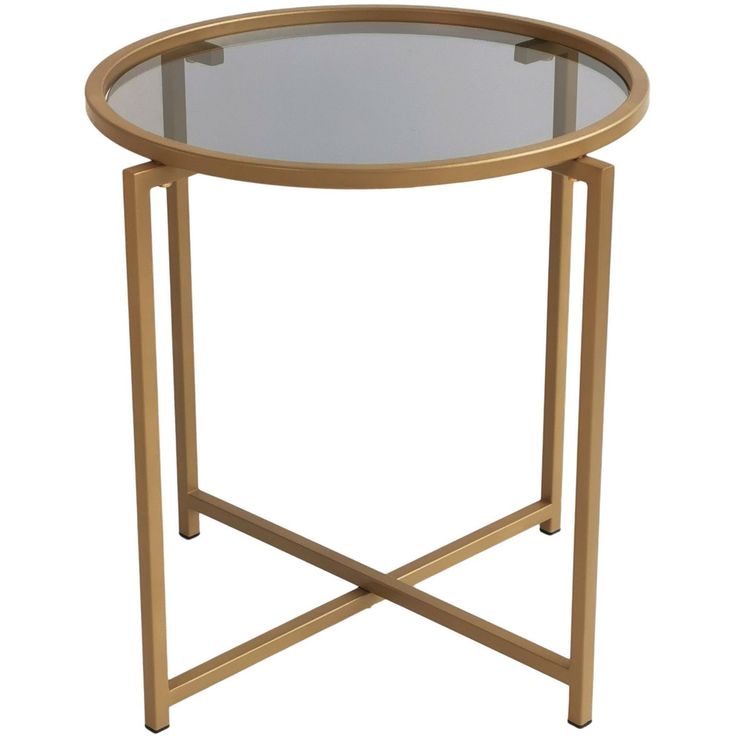 Sohvapöytä Linento Furniture S407, savulasi, 50cm, kulta