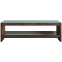 TV-taso Linento Furniture TV300, kirkas lasi, ruskea