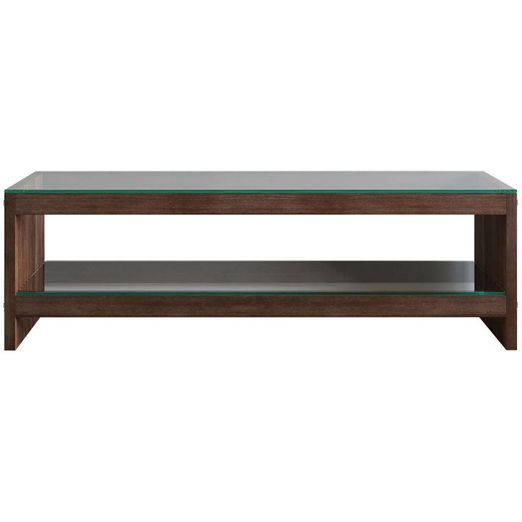 TV-taso Linento Furniture TV300, kirkas lasi, ruskea
