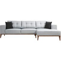 Avokulmasohva Linento Furniture Montana, 3-paikkainen, oikea, vaaleanharmaa
