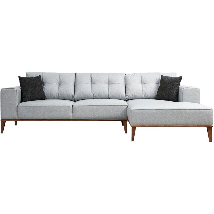 Avokulmasohva Linento Furniture Montana, 3-paikkainen, oikea, vaaleanharmaa