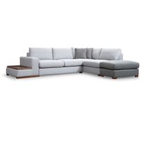 Avokulmasohva Linento Furniture Loop 4, 3-istuttava, rahilla, harmaa