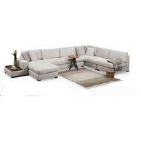 U-kulmasohva Linento Furniture Loop 10, 5-istuttava, valkoinen