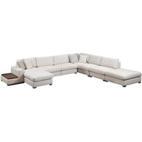 U-kulmasohva Linento Furniture Loop 11, 6-istuttava, valkoinen
