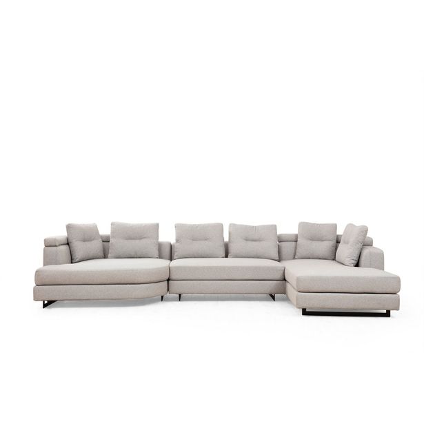 Divaanisohva Linento Furniture Padova, 4-istuttava, vaaleanharmaa