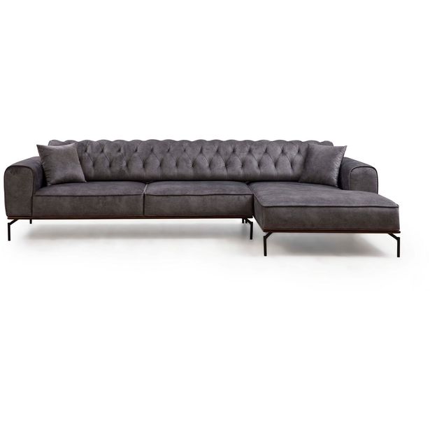 Divaanisohva Linento Furniture Siesta, 4-istuttava, oikea, antrasiitti