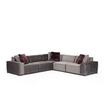 Kulmasohva Linento Furniture Lego, 6-istuttava, 300x300cm, harmaa/vaaleanharmaa
