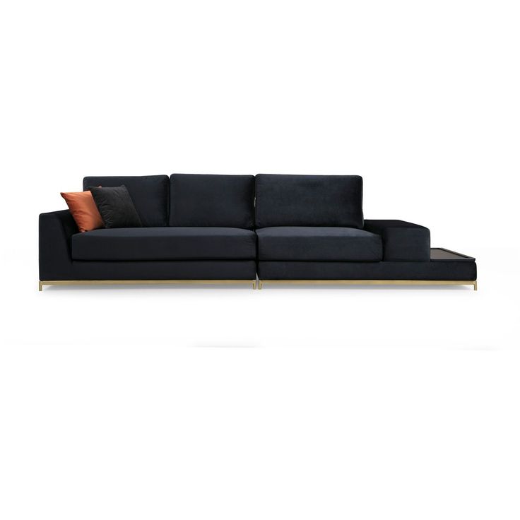 Sohva sivupöytäosalla Linento Furniture Line, 4-istuttava, musta