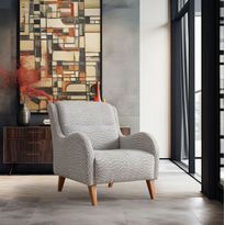 Nojatuoli Linento Furniture Nice Bergere-Cream, Blue, kerma/sininen