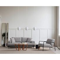 Sohva Linento Furniture Eti Black, 3-istuttava, leveys 220cm, harmaa