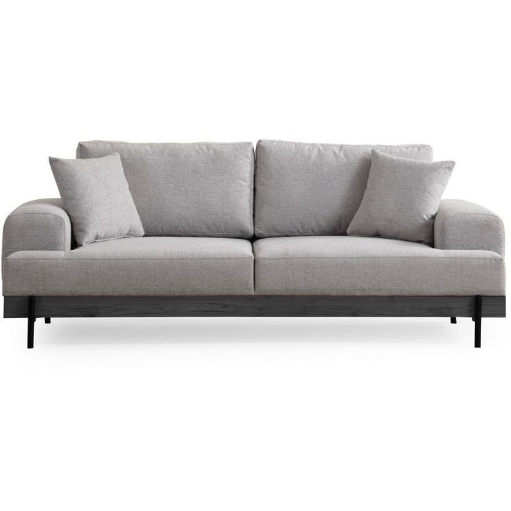 Sohva Linento Furniture Eti Black, 3-istuttava, leveys 220cm, harmaa