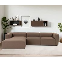 Divaanisohva Linento Furniture Mora XL, 3-istuttava, vasen, ruskea