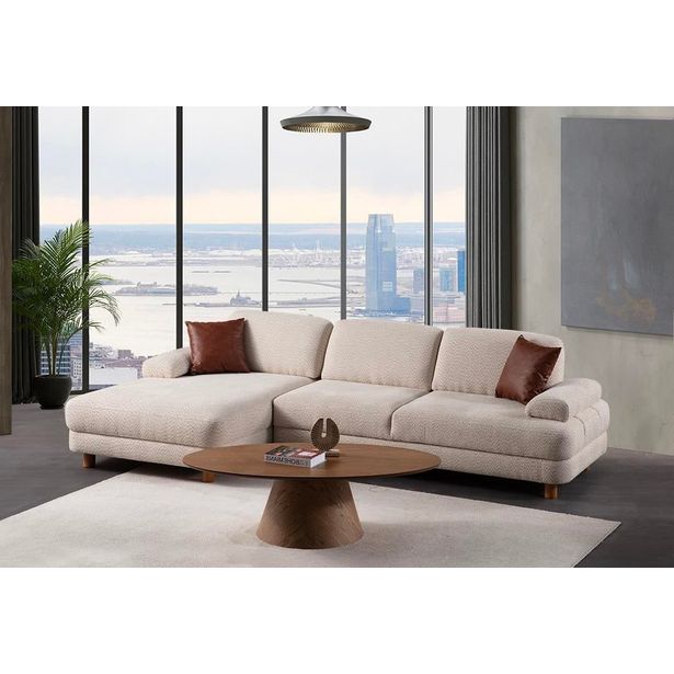 Kulmasohva Linento Furniture Nice L, vasen, kerma