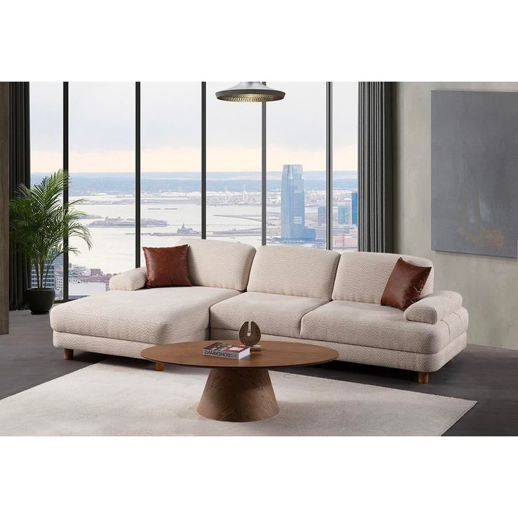 Kulmasohva Linento Furniture Nice L, vasen, kerma