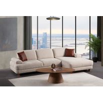 Kulmasohva Linento Furniture Nice L, oikea, kerma