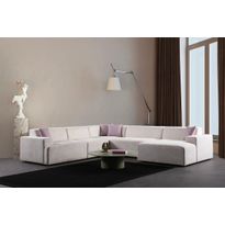 Kulmasohva Linento Furniture Melva, 5-istuttava, valkoinen