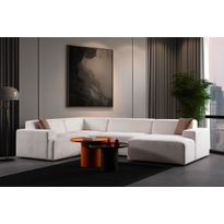 Kulmasohva Linento Furniture Melva, 4-istuttava, valkoinen