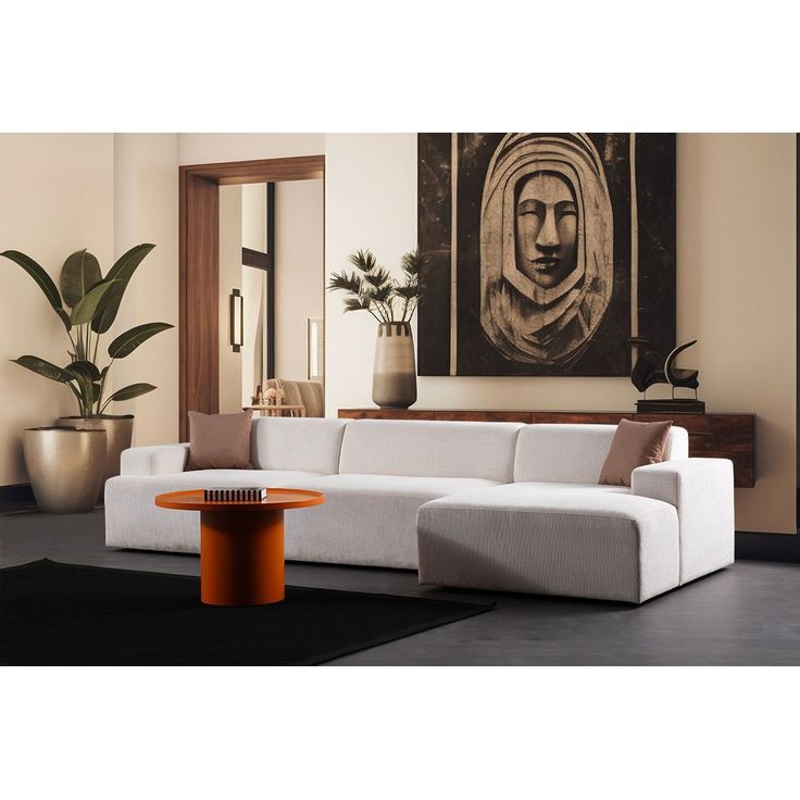 Divaanisohva Linento Furniture Melva, 3-istuttava, valkoinen