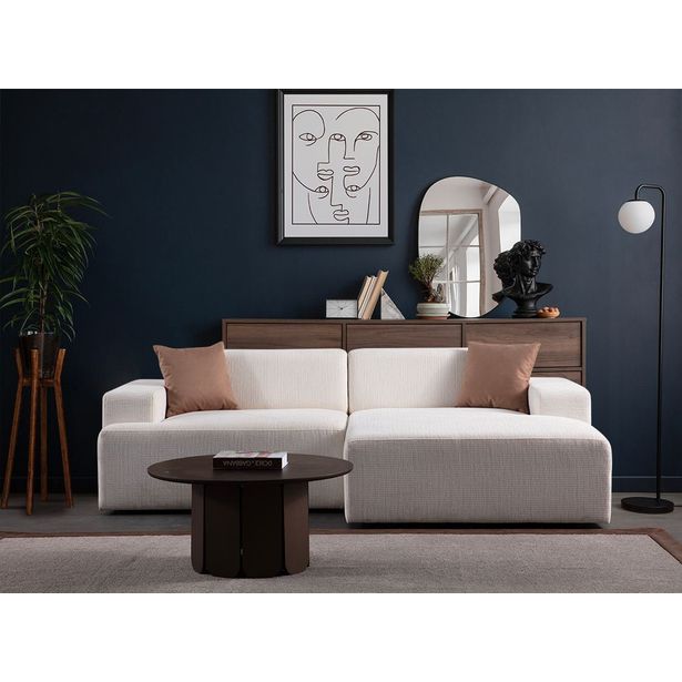 Divaanisohva Linento Furniture Melva, 2-istuttava, valkoinen