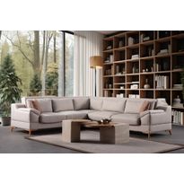 Kulmavuodesohva Linento Furniture Aqua, 5-istuttava, vasen, beige