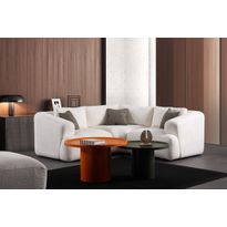 Kulmasohva Linento Furniture Sofia, 3-istuttava, valkoinen