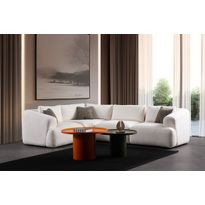 Kulmasohva Linento Furniture Sofia, 4-istuttava, valkoinen