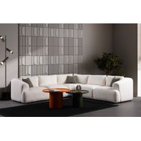 Kulmasohva Linento Furniture Sofia, 5-istuttava, valkoinen