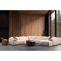 Kulmasohva Linento Furniture Flamingo Corner 1, 8-istuttava, kerma