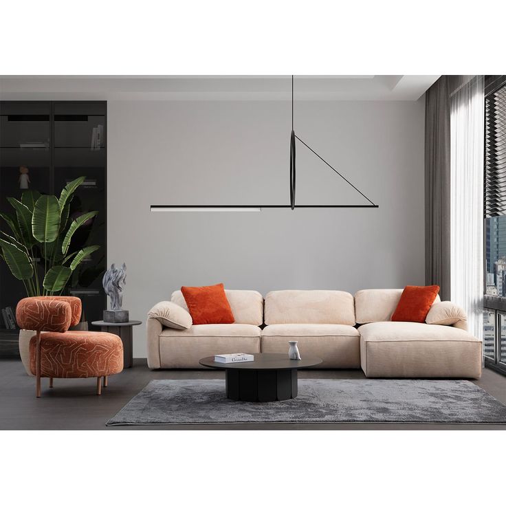 Divaanisohva Linento Furniture Flamingo Corner 5, 4-istuttava, kerma