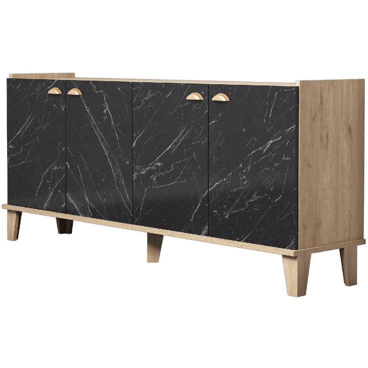 Senkki Linento Furniture Sumer H3030 tammi/musta marmori