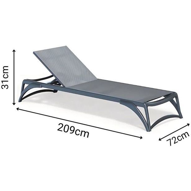 Aurinkotuoli Linento Garden Aluminium, tummanharmaa, lisäkuva 1