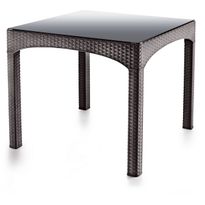 Puutarhapöytä Linento Garden Rattan Square, 90x90cm, tummanruskea
