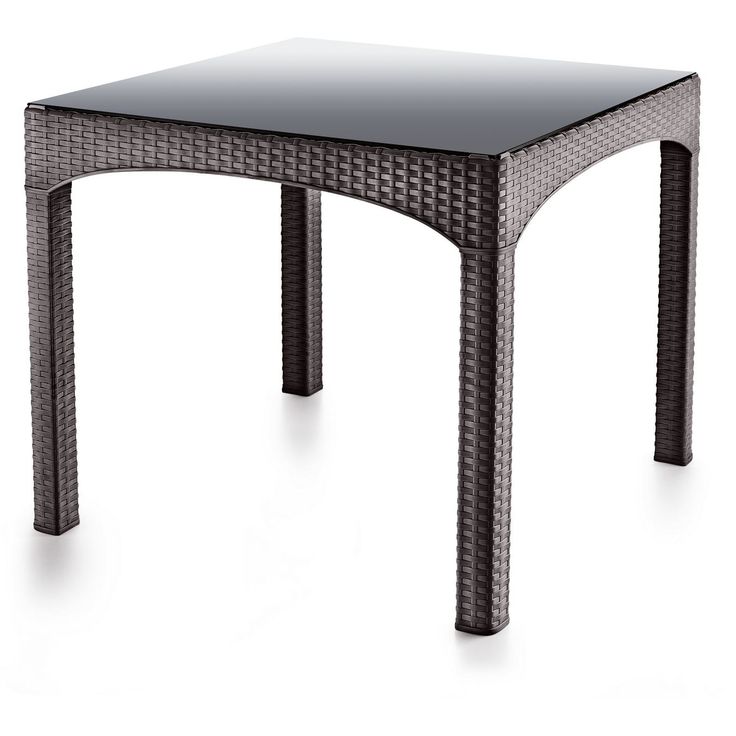 Puutarhapöytä Linento Garden Rattan Square, 90x90cm, tummanruskea