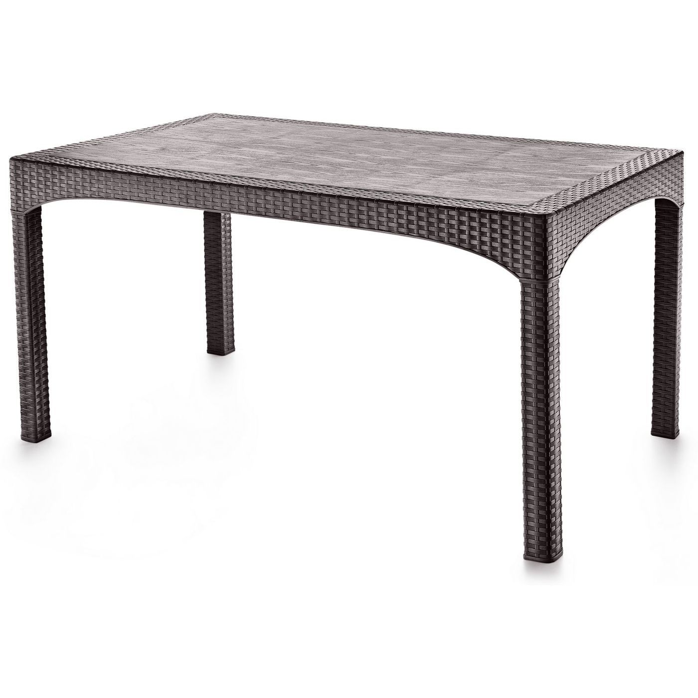 Puutarhapöytä Linento Garden Rattan, 90x150cm, tummanruskea