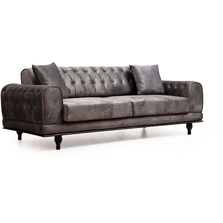 Sohva Linento Furniture Arredo Capitone 3-istuttava antrasiitti